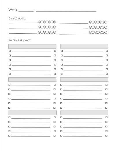 Free Planning Pages